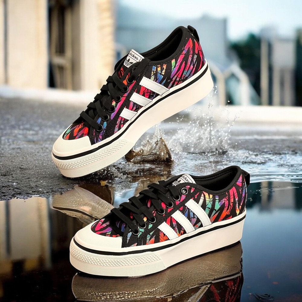 Adidas Originals Nizza Platform W Music Festival Multi Color Sneakers HQ9857 NWT